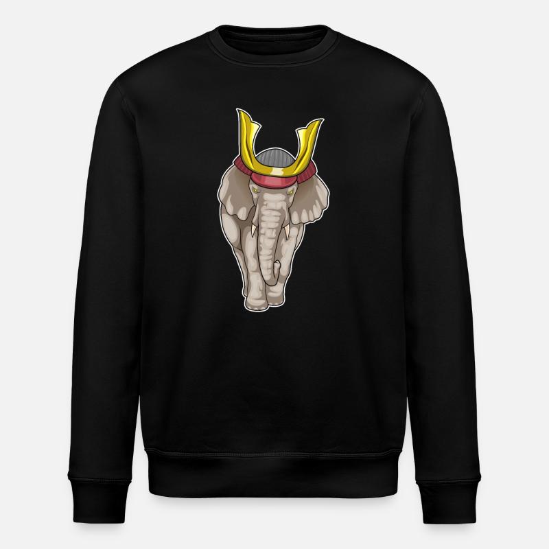 Elefant Samurai Kampfsport - Stanley/Stella Unisex Bio-Sweatshirt ROLLER - Schwarz