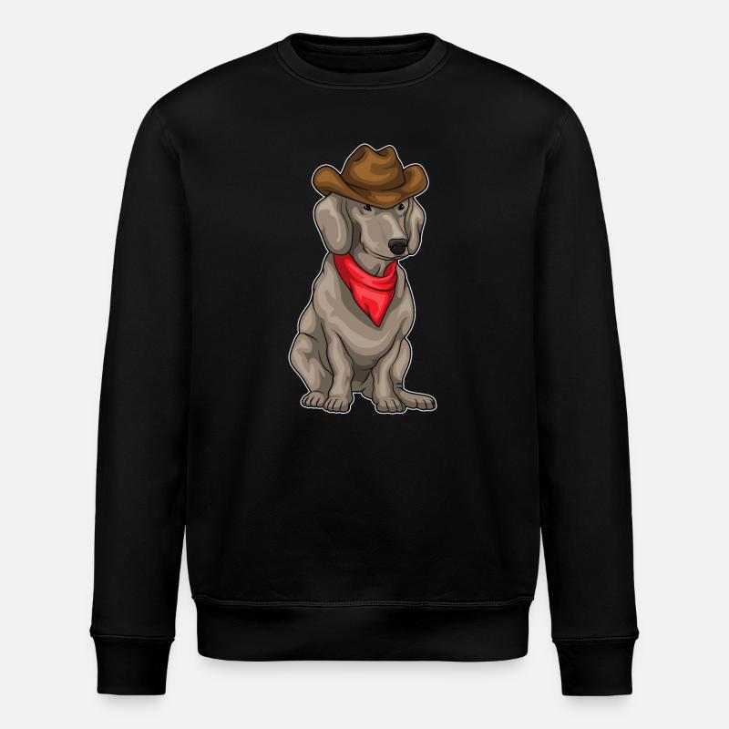 Dachshund Cowboy Cowboyhut - Stanley/Stella Unisex Bio-Sweatshirt ROLLER - Schwarz