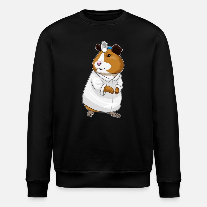 Hamster Arzt Arztkittel - Stanley/Stella Unisex Bio-Sweatshirt ROLLER - Schwarz