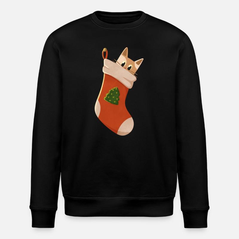 Chat en bas de Noël - Sweat bio ROLLER Stanley/Stella Unisexe - noir