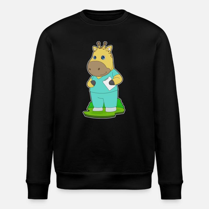Giraffe Nurse - Stanley/Stella ROLLER Unisex Organic Sweatshirt - black