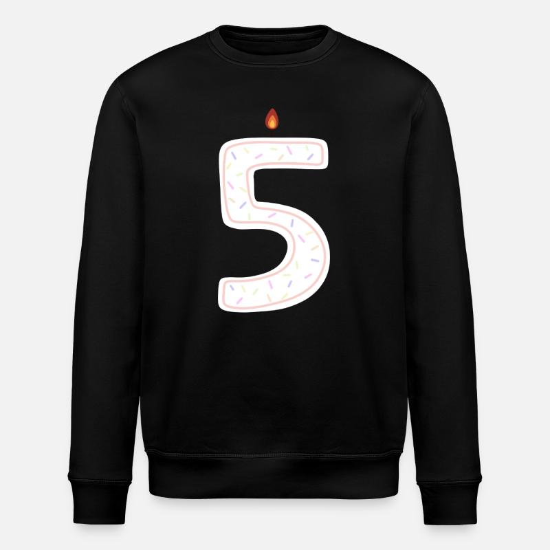 Bougie d’anniversaire festive numéro 5 - Sweat bio ROLLER Stanley/Stella Unisexe - noir