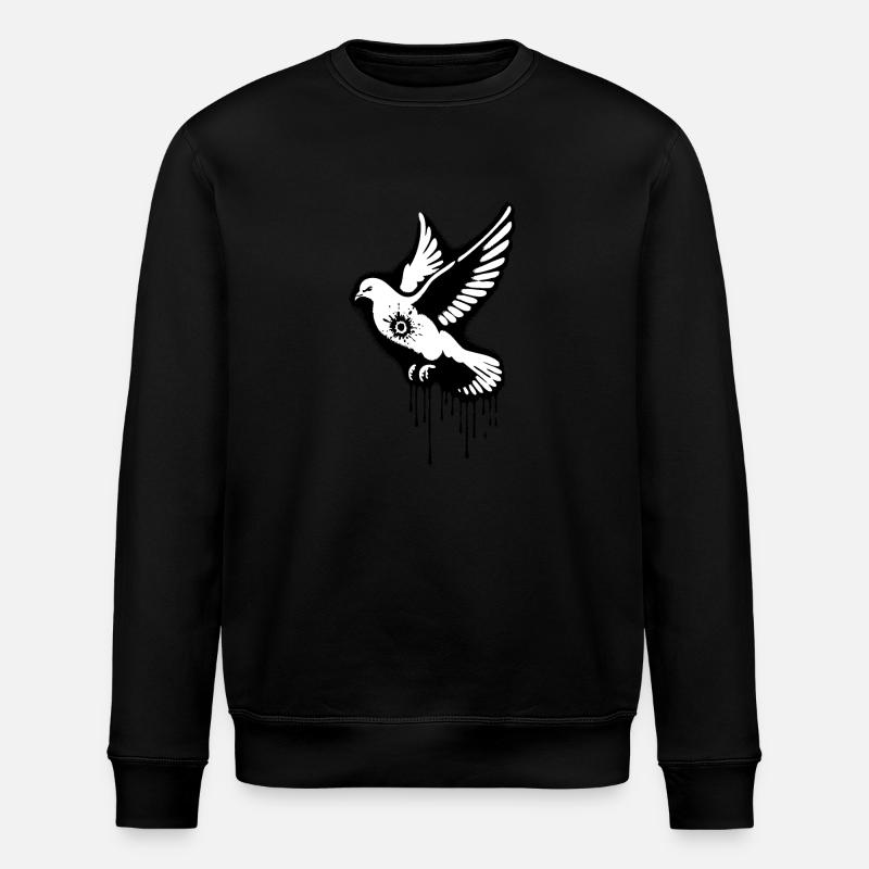 Friedenstaube | Kriegsbild - Stanley/Stella Unisex Bio-Sweatshirt ROLLER - Schwarz