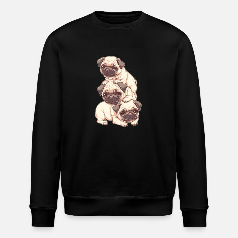 Pile de carlins - Sweat bio ROLLER Stanley/Stella Unisexe - noir