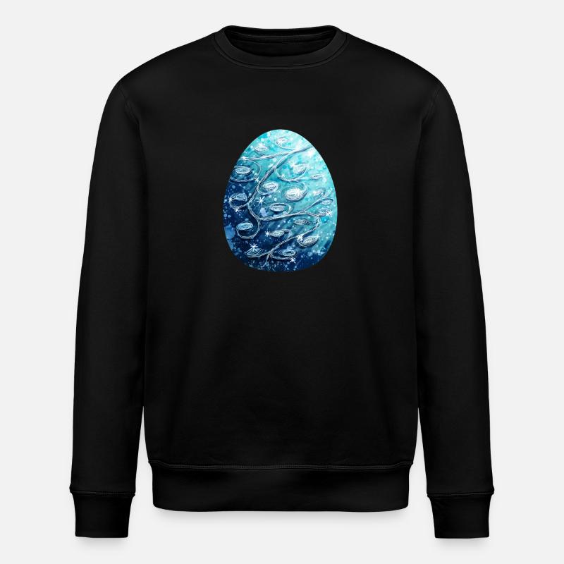 Dragon Egg Blue - Stanley/Stella ROLLER Unisex Organic Sweatshirt - black