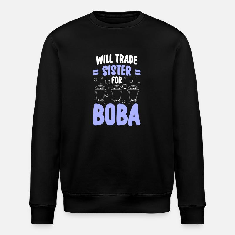Boba Trend Iced Tea - Stanley/Stella ROLLER Unisex Organic Sweatshirt - black