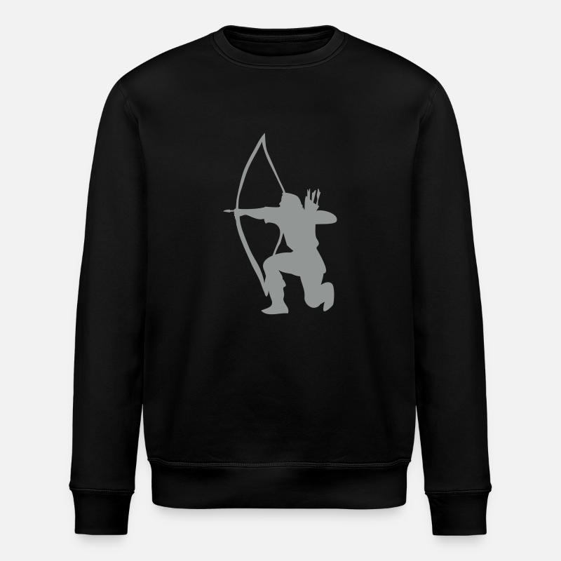 Longbow Archer kneeling stance - Stanley/Stella Unisex Bio-Sweatshirt ROLLER - Schwarz