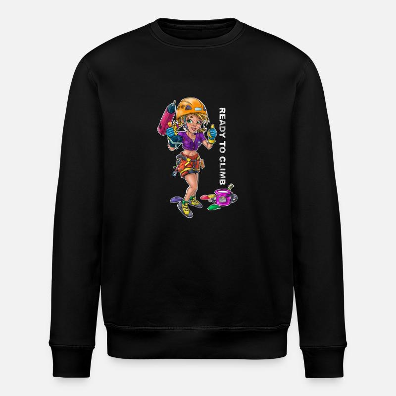 Bereit 00 zu klettern - Stanley/Stella Unisex Bio-Sweatshirt ROLLER - Schwarz
