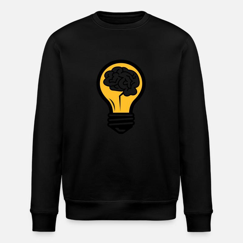 Light bulb with a brain - Stanley/Stella ROLLER Unisex Organic Sweatshirt - black