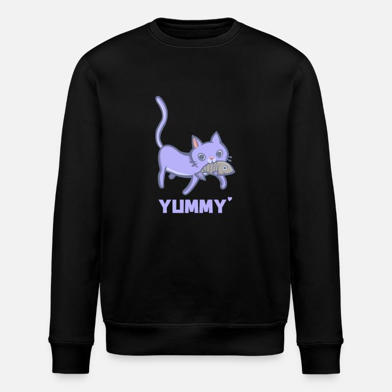 Chat et poisson - dent sucrée - Sweat bio ROLLER Stanley/Stella Unisexe - noir