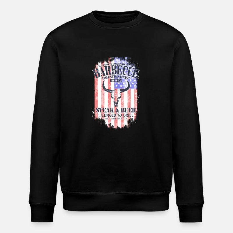 Barbecue - BBQ - USA Buffalo - Sweat bio ROLLER Stanley/Stella Unisexe - noir