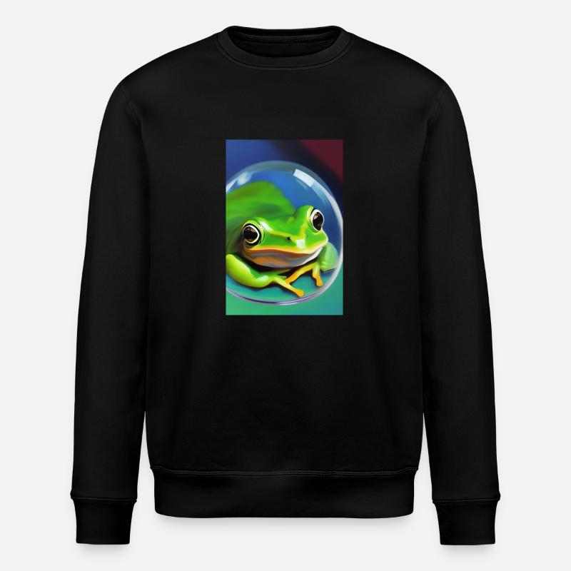 Frog in a bubble - Stanley/Stella ROLLER Unisex Organic Sweatshirt - black