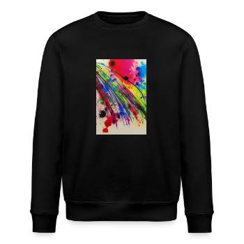 Farbspritzer und Linien - Stanley/Stella Unisex Bio-Sweatshirt ROLLER - Schwarz - Vorne - Nik (191cm)