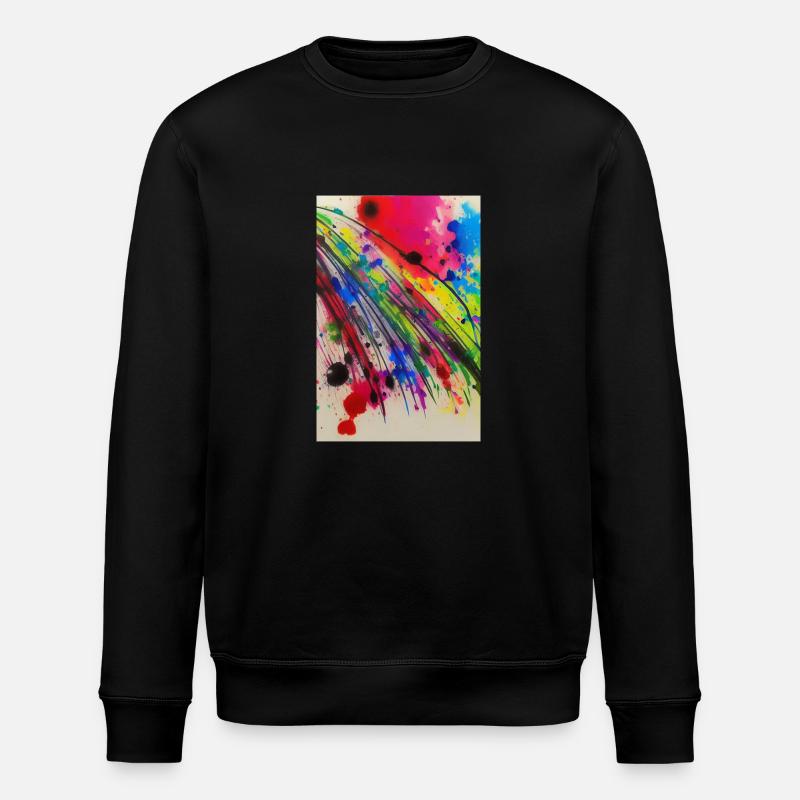 Farbspritzer und Linien - Stanley/Stella Unisex Bio-Sweatshirt ROLLER - Schwarz