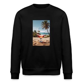Verre de vin de plage - Sweat bio ROLLER Stanley/Stella Unisexe - noir - Devant - Nik (191cm)