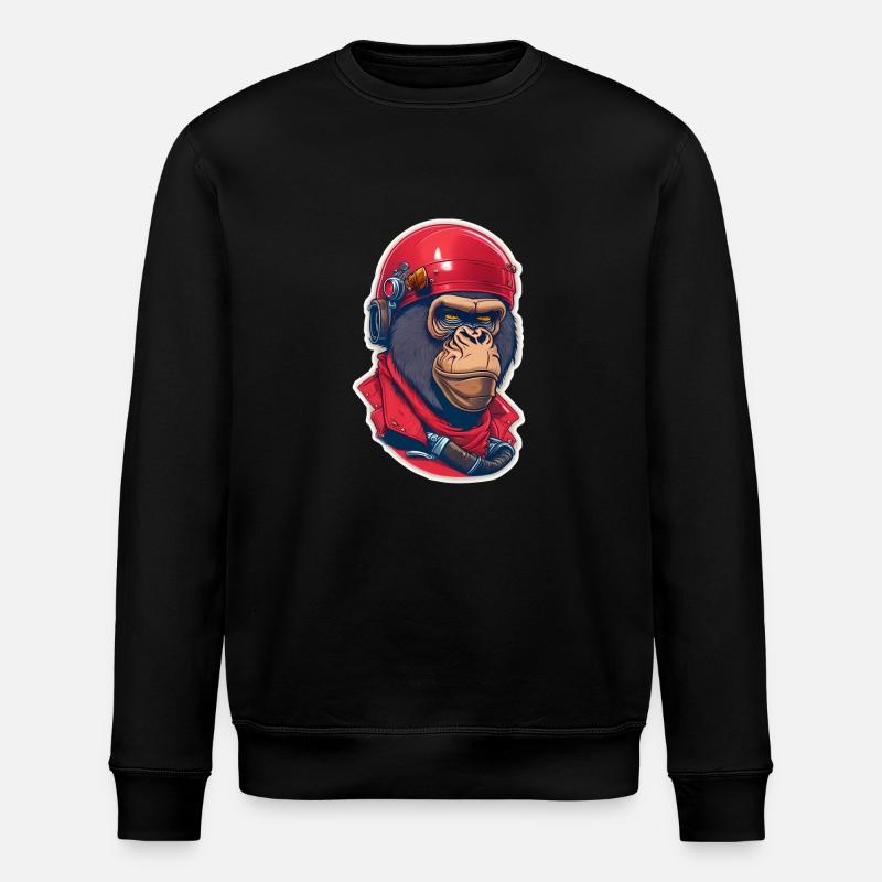 Gorilla Biker-Affe - Stanley/Stella Unisex Bio-Sweatshirt ROLLER - Schwarz