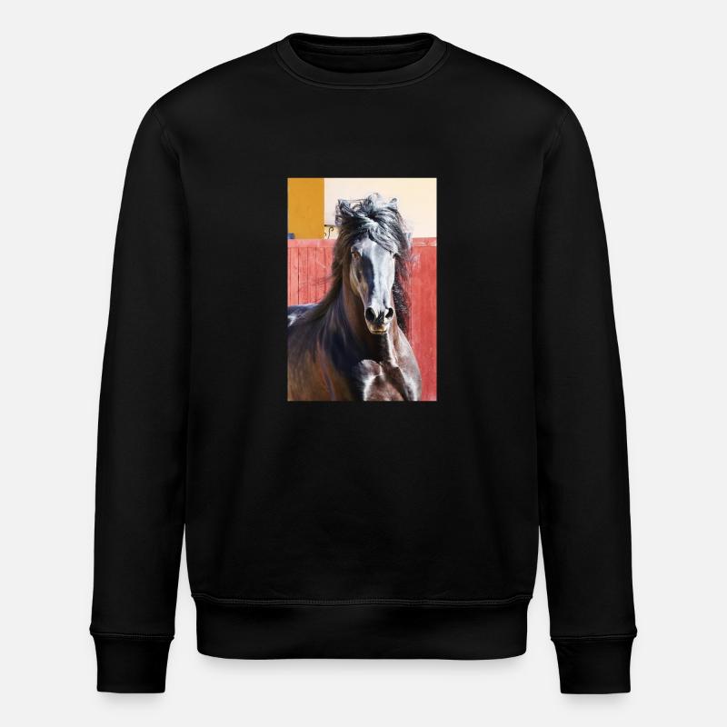 Pferd, Isibat - Stanley/Stella Unisex Bio-Sweatshirt ROLLER - Schwarz