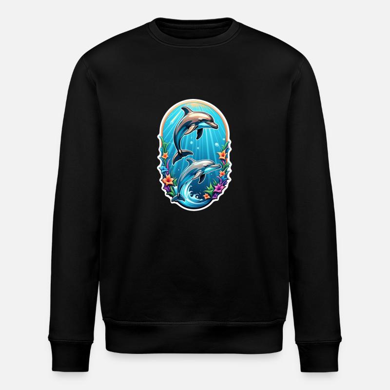dauphin et ocean - Sweat bio ROLLER Stanley/Stella Unisexe - noir