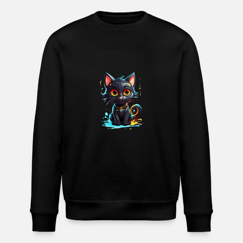 Schwarzes Kätzchen - Stanley/Stella Unisex Bio-Sweatshirt ROLLER - Schwarz