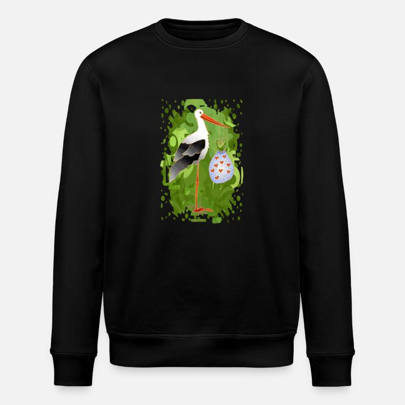 Oiseau cigogne - Sweat bio ROLLER Stanley/Stella Unisexe - noir