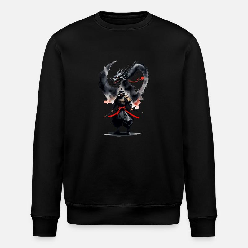 Samurai Krieger Schwarzer Drache - Stanley/Stella Unisex Bio-Sweatshirt ROLLER - Schwarz