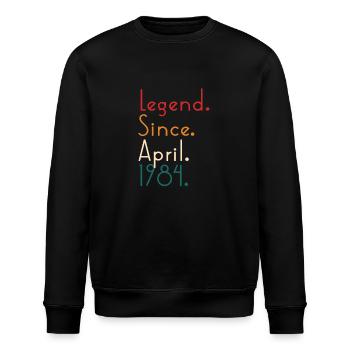 Legende seit April 1984 - Stanley/Stella Unisex Bio-Sweatshirt ROLLER - Schwarz - Vorne - Nik (191cm)