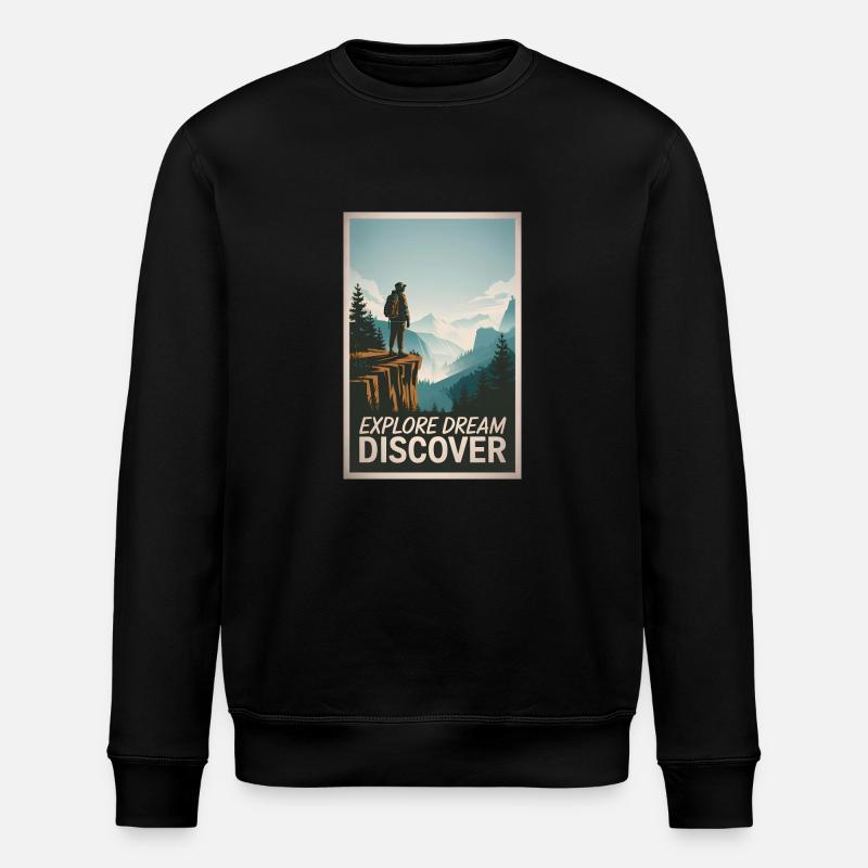 Explore dream discover - Stanley/Stella ROLLER Unisex Organic Sweatshirt - black