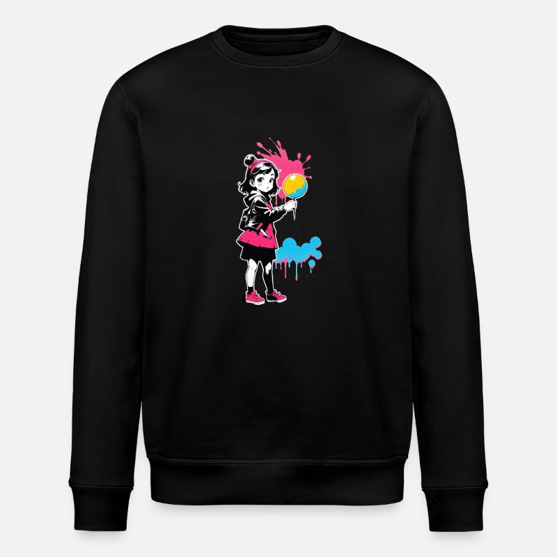 Streetart Mädchen 23237 - Stanley/Stella Unisex Bio-Sweatshirt ROLLER - Schwarz