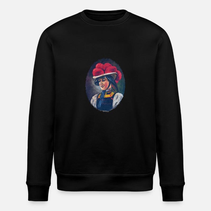Schwarzwald Maidle mit Bollenhut - Stanley/Stella Unisex Bio-Sweatshirt ROLLER - Schwarz
