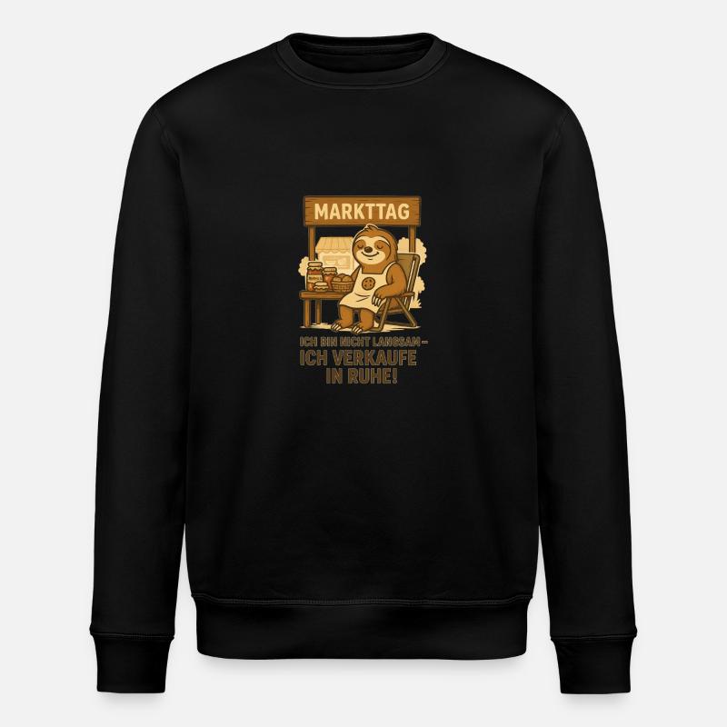 Markttag mit Faultier – Ich verkaufe in Ruhe! - Stanley/Stella Unisex Bio-Sweatshirt ROLLER - Schwarz