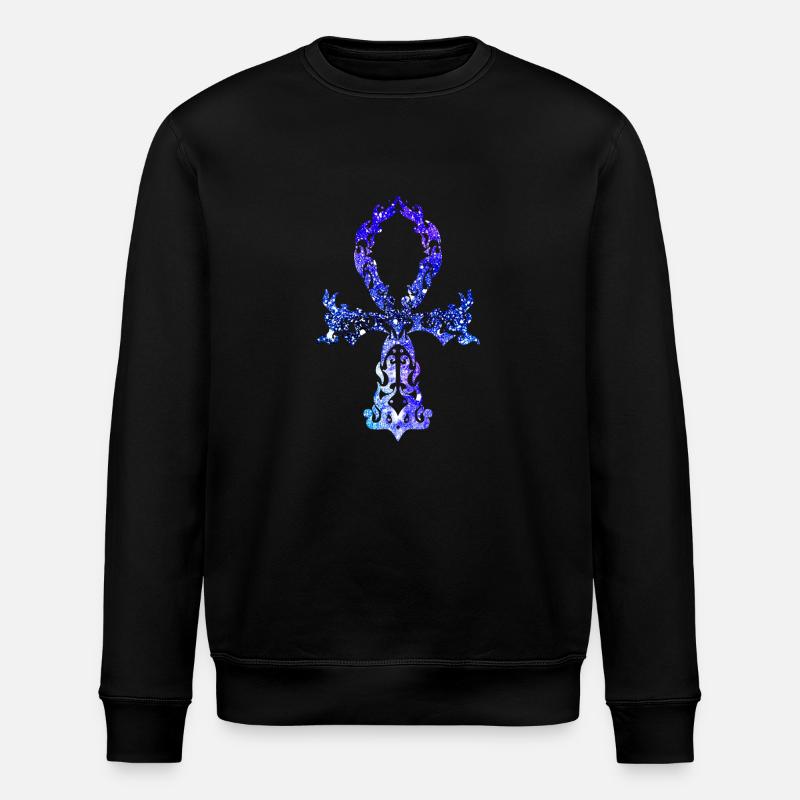 Cosmic Ankh - Indigo Version - Stanley/Stella ROLLER Unisex Organic Sweatshirt - black