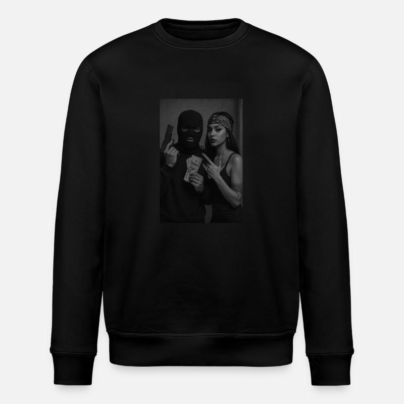 Gangster-Liebe - Stanley/Stella Unisex Bio-Sweatshirt ROLLER - Schwarz