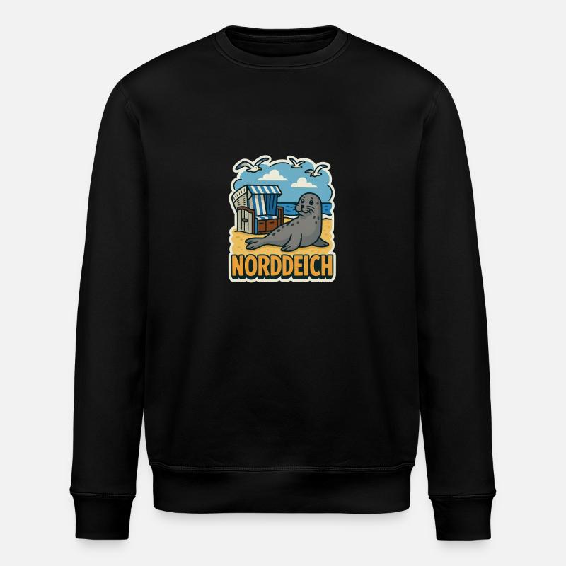 Norddeich - Stanley/Stella Unisex Bio-Sweatshirt ROLLER - Schwarz