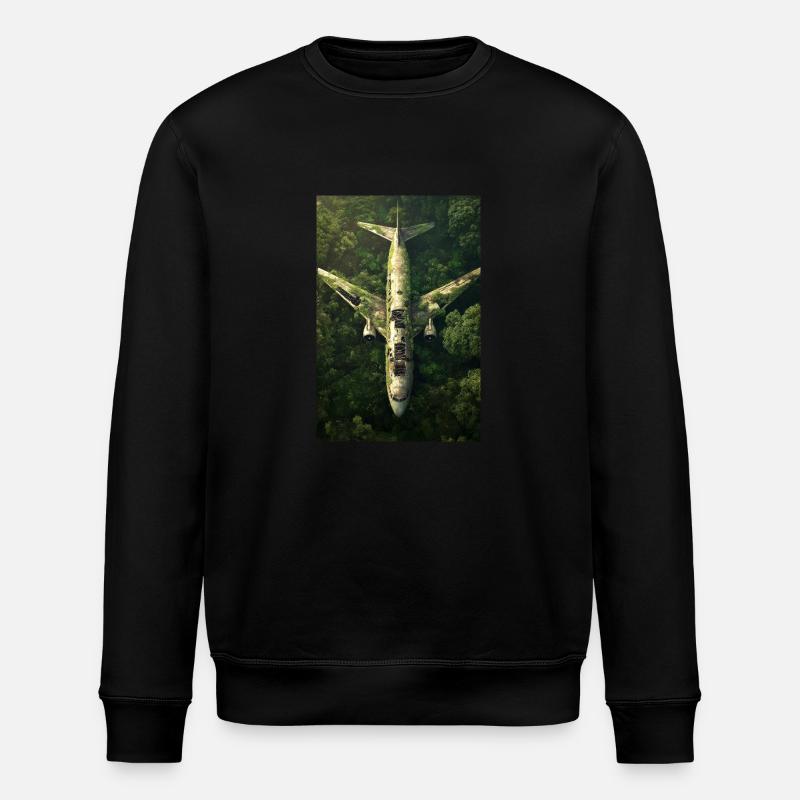Verlassenes Dschungel-Flugzeugwrack - Stanley/Stella Unisex Bio-Sweatshirt ROLLER - Schwarz