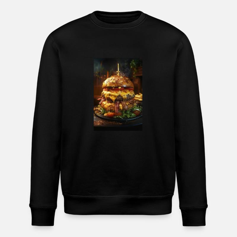 Epischer Speck-Käse-Burger-Stapel - Stanley/Stella Unisex Bio-Sweatshirt ROLLER - Schwarz
