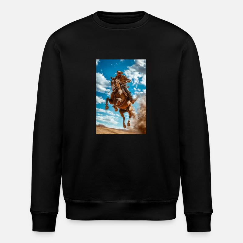Epischer Cowboy-Sprung - Stanley/Stella Unisex Bio-Sweatshirt ROLLER - Schwarz