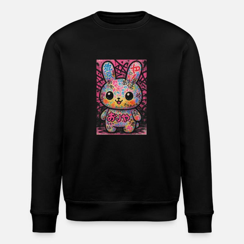 Graffiti Kawaii Bunny Pop - Stanley/Stella ROLLER Unisex Organic Sweatshirt - black