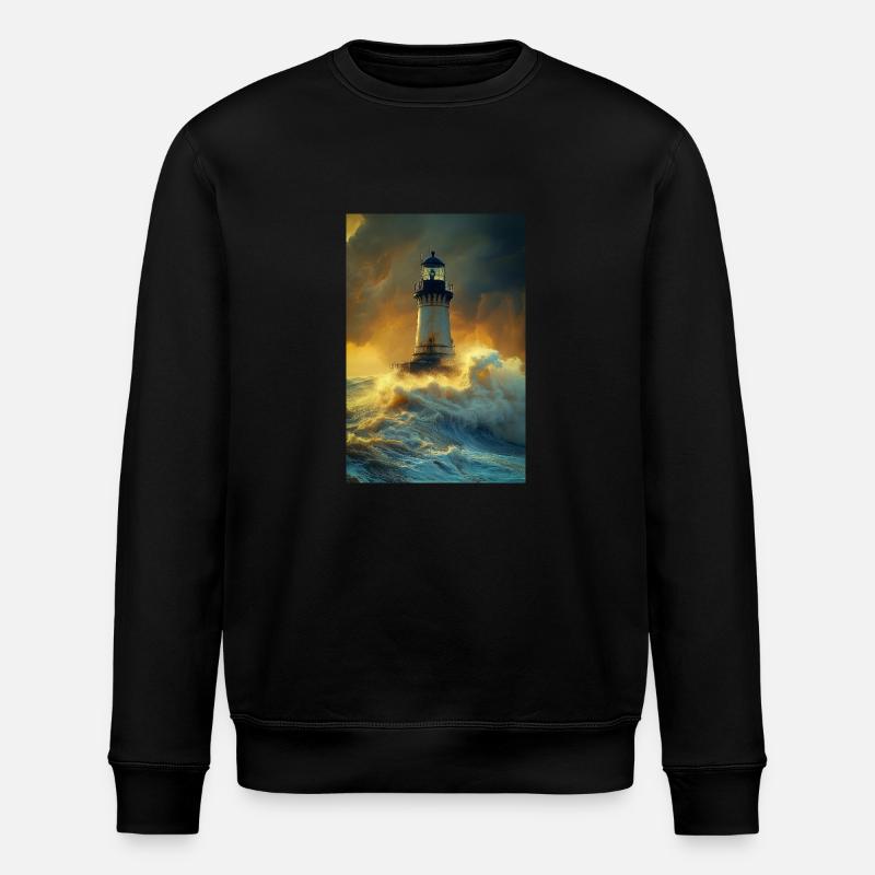 Leuchtturm im Sturm - Stanley/Stella Unisex Bio-Sweatshirt ROLLER - Schwarz