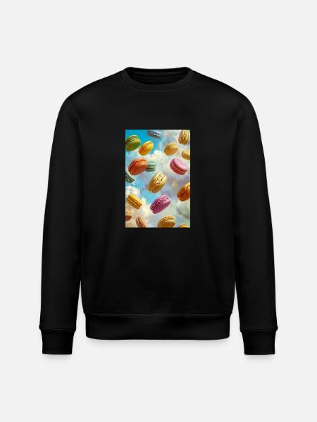 Bunte Macarons am Himmel - Stanley/Stella Unisex Bio-Sweatshirt ROLLER - Schwarz