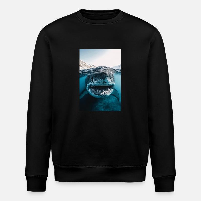 Mega Shark Close-Up Encounter - Stanley/Stella ROLLER Unisex Organic Sweatshirt - black