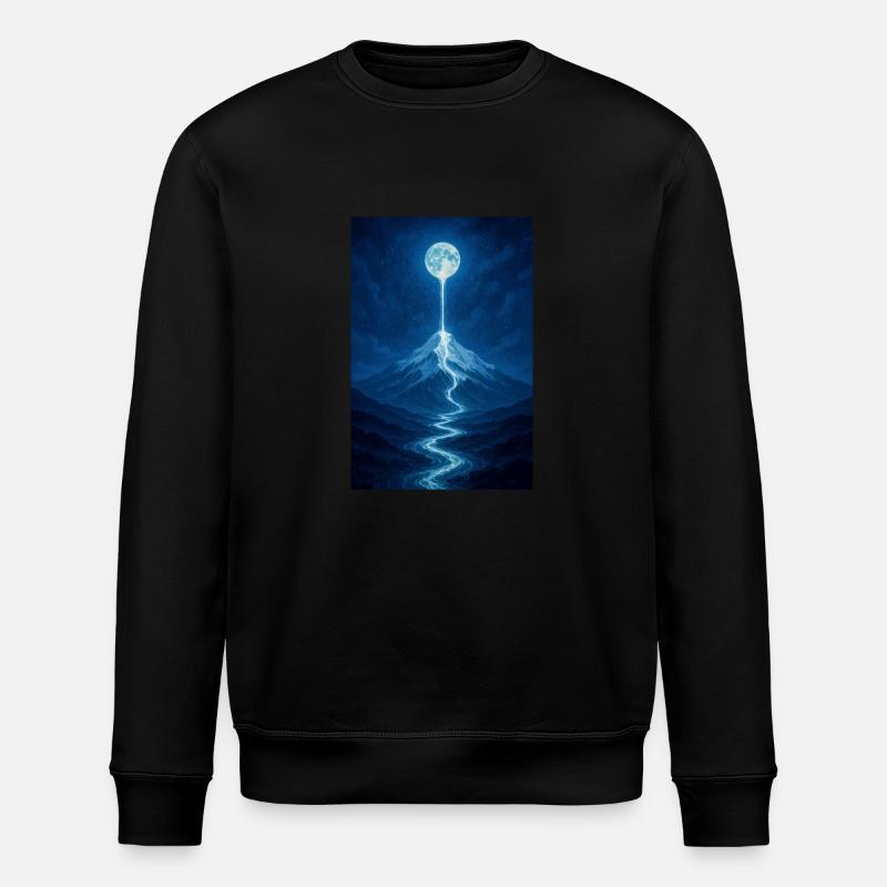Moonlight River from the Sky - Stanley/Stella ROLLER Unisex Organic Sweatshirt - black