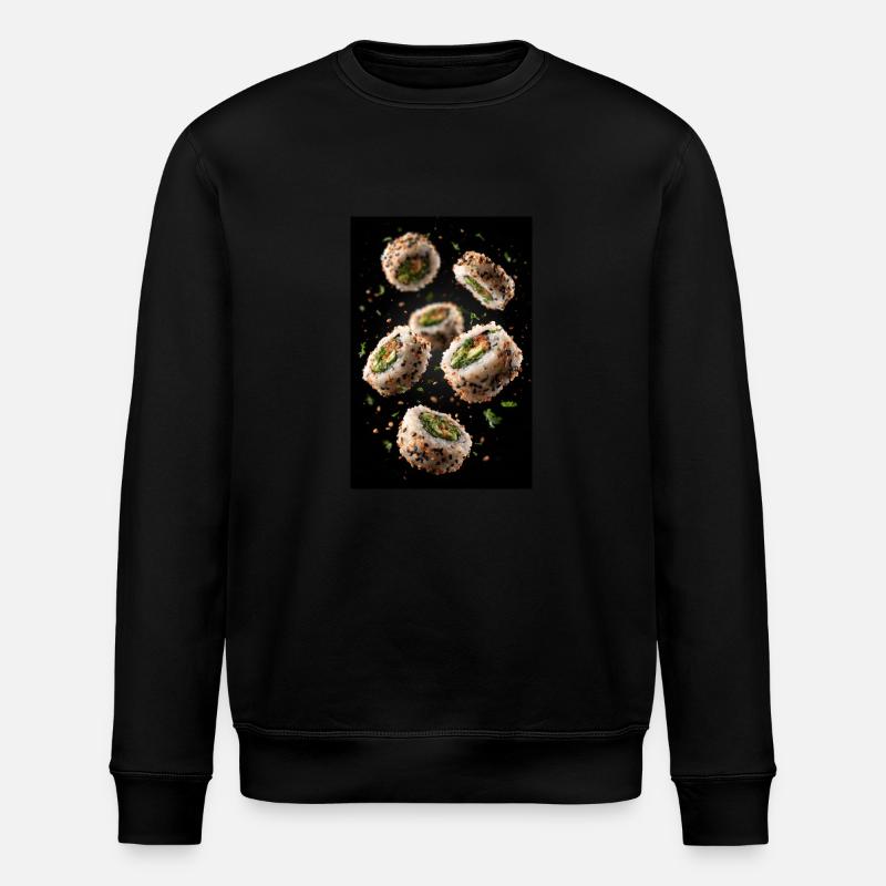 Sesam-Sushi-Rollen-Explosion - Stanley/Stella Unisex Bio-Sweatshirt ROLLER - Schwarz