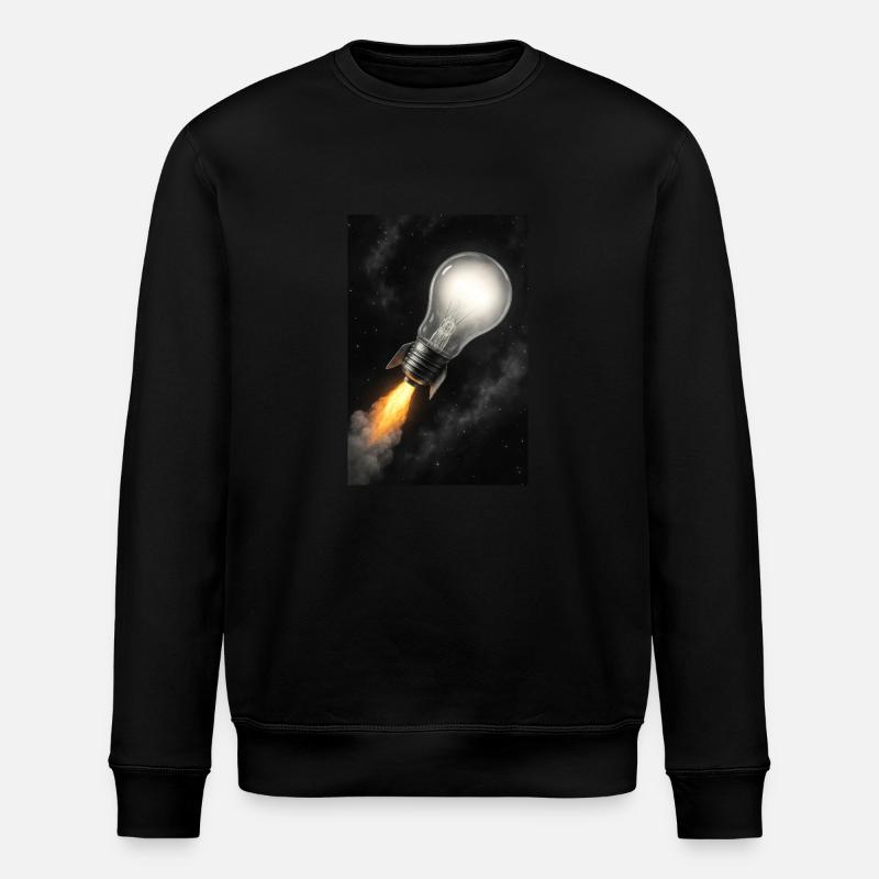 Rocket-Powered Bright Idea - Stanley/Stella ROLLER Unisex Organic Sweatshirt - black