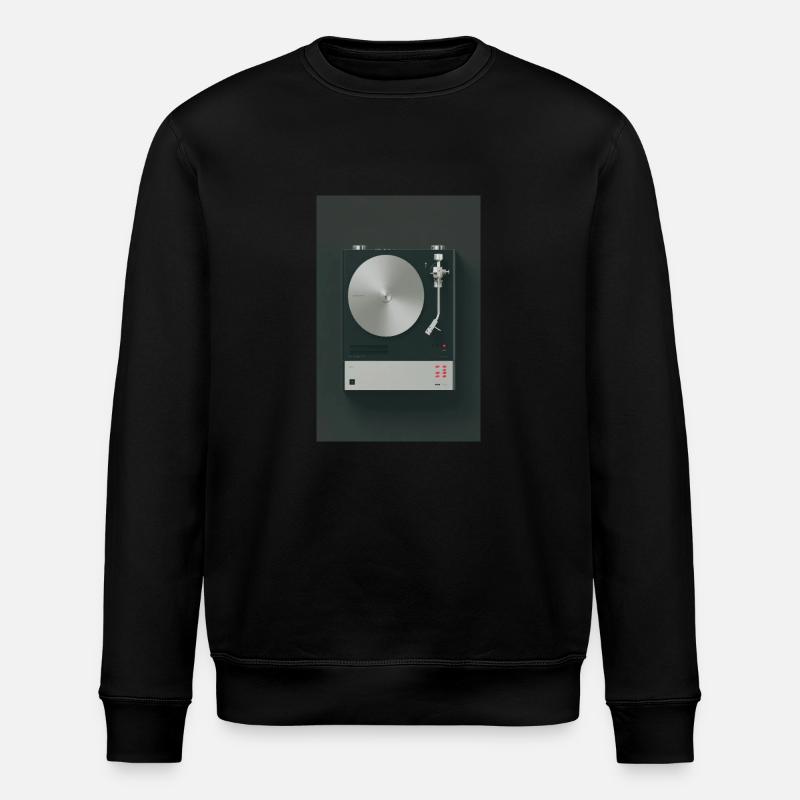Minimalistischer Retro-Plattenspieler - Stanley/Stella Unisex Bio-Sweatshirt ROLLER - Schwarz