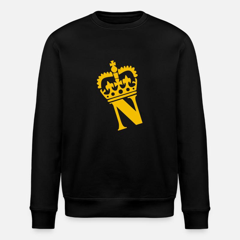 N - Letter - Name - Stanley/Stella ROLLER Unisex Organic Sweatshirt - black