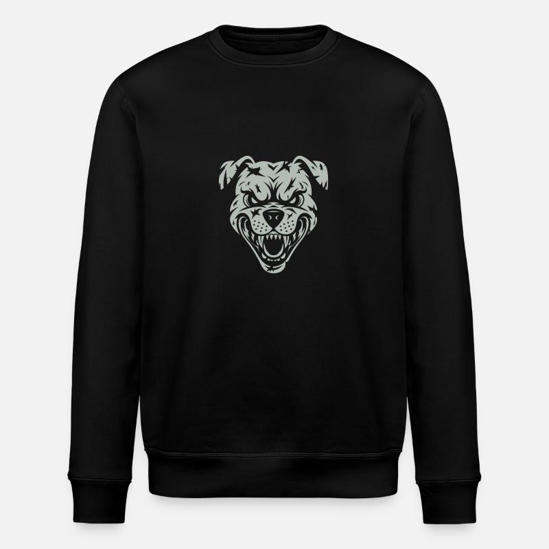 Zorniger wütender Hund - Stanley/Stella Unisex Bio-Sweatshirt ROLLER - Schwarz