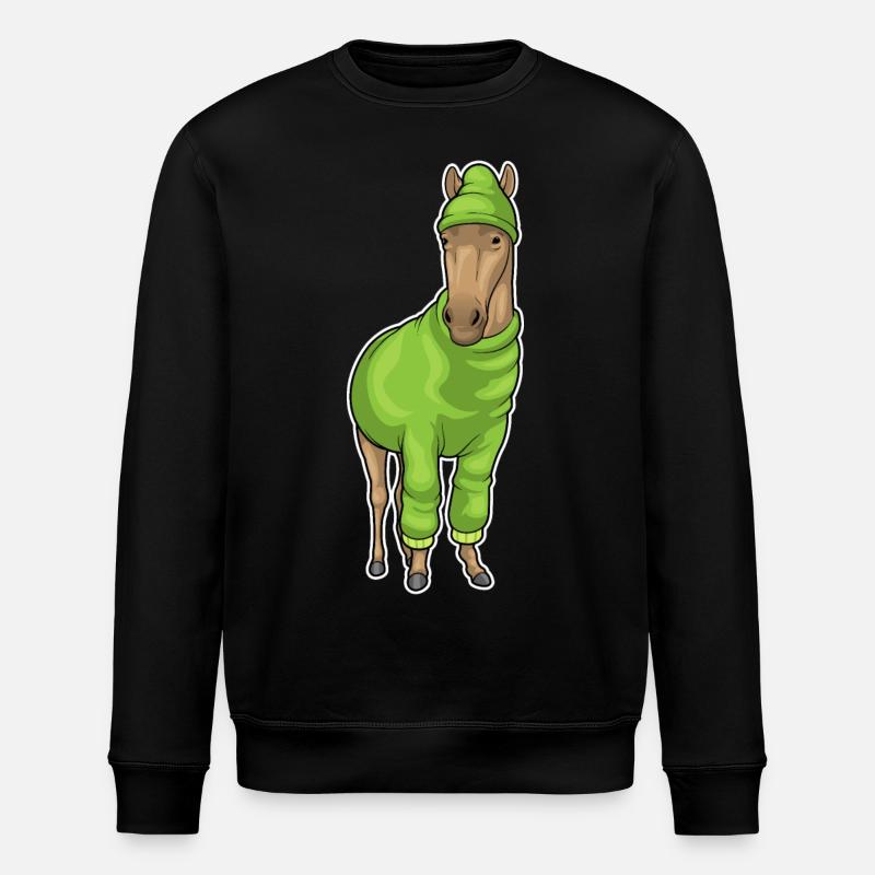 Pferd Pullover Mütze - Stanley/Stella Unisex Bio-Sweatshirt ROLLER - Schwarz