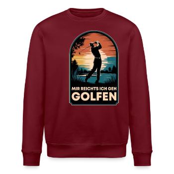 I've had enough, I'm going golfing Funny saying golfer - Stanley/Stella ROLLER Unisex Organic Sweatshirt - burgundy - Front - Nik (191cm)