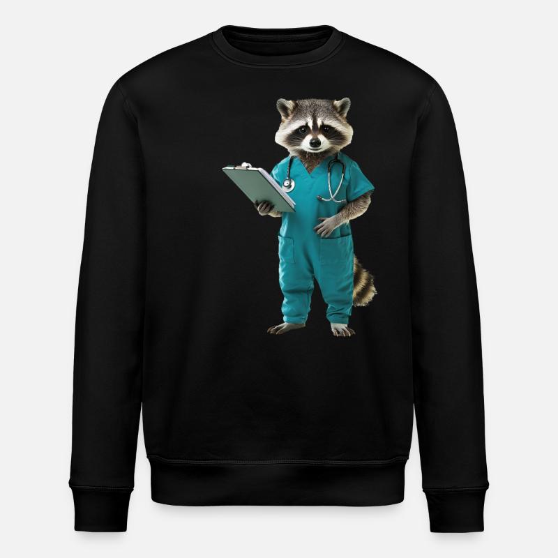 Waschbär - Stanley/Stella Unisex Bio-Sweatshirt ROLLER - Schwarz