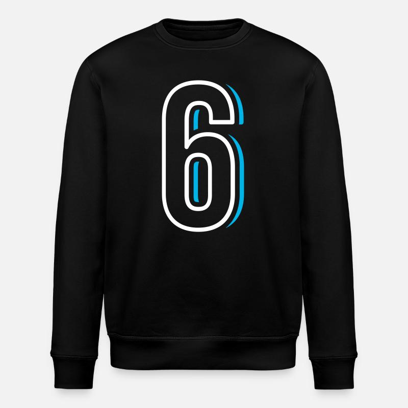 Nummer 6 - Sechs - Stanley/Stella Unisex Bio-Sweatshirt ROLLER - Schwarz